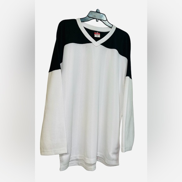 ALLESON ATHLETIC JERSEY MEN’S LONG SLEEVE OVERSIZED V-NECK WHITE COLOR MEDIUM - Picture 3 of 7